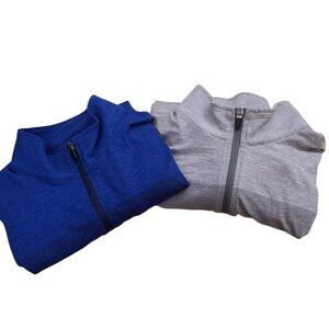 Lot of 2 PGA Tour Quarter-Zip Long sleeve Striped Pullover Size L Shirt